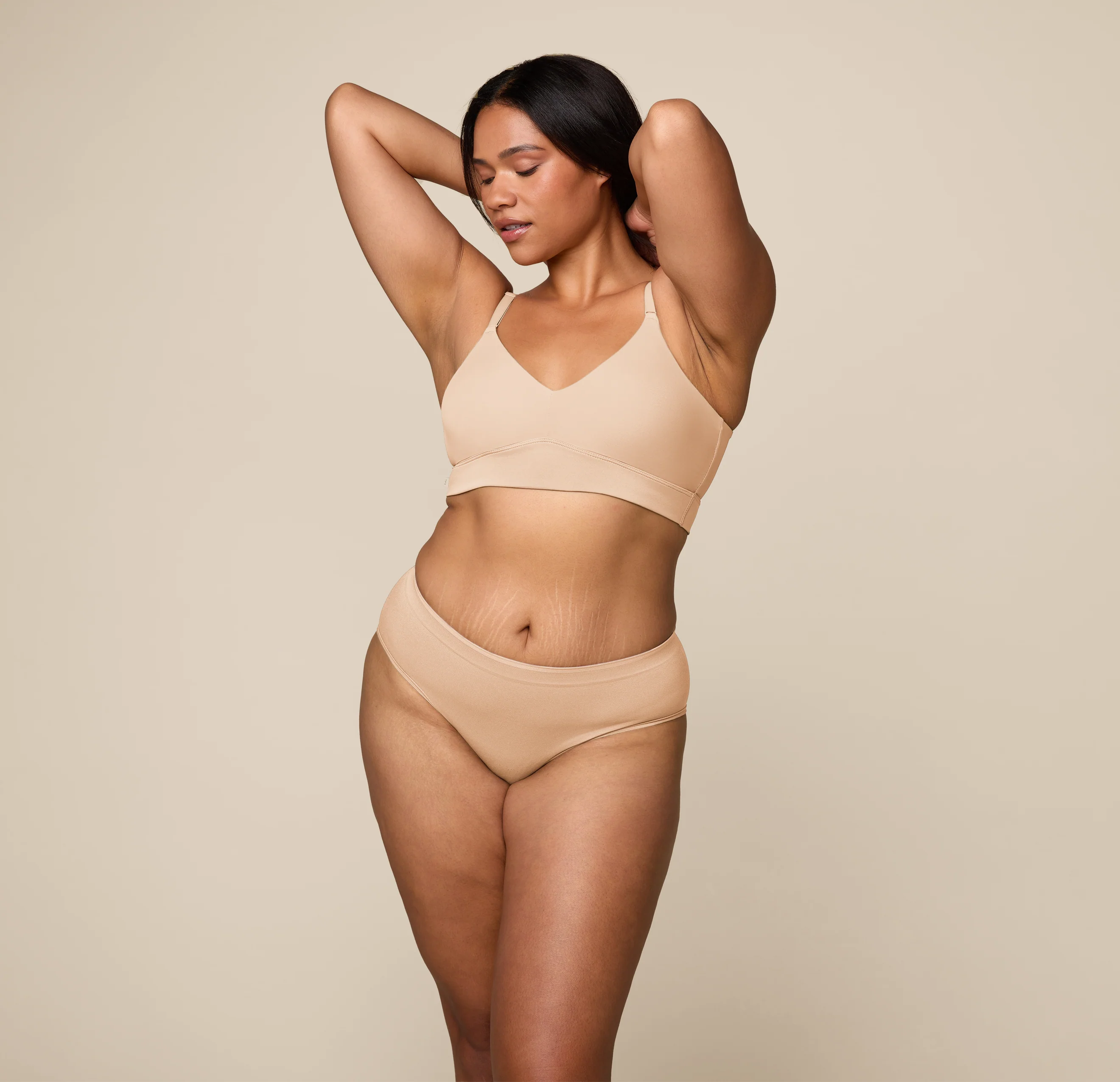 Bliss Triangle Bralette - Beige - Image 2