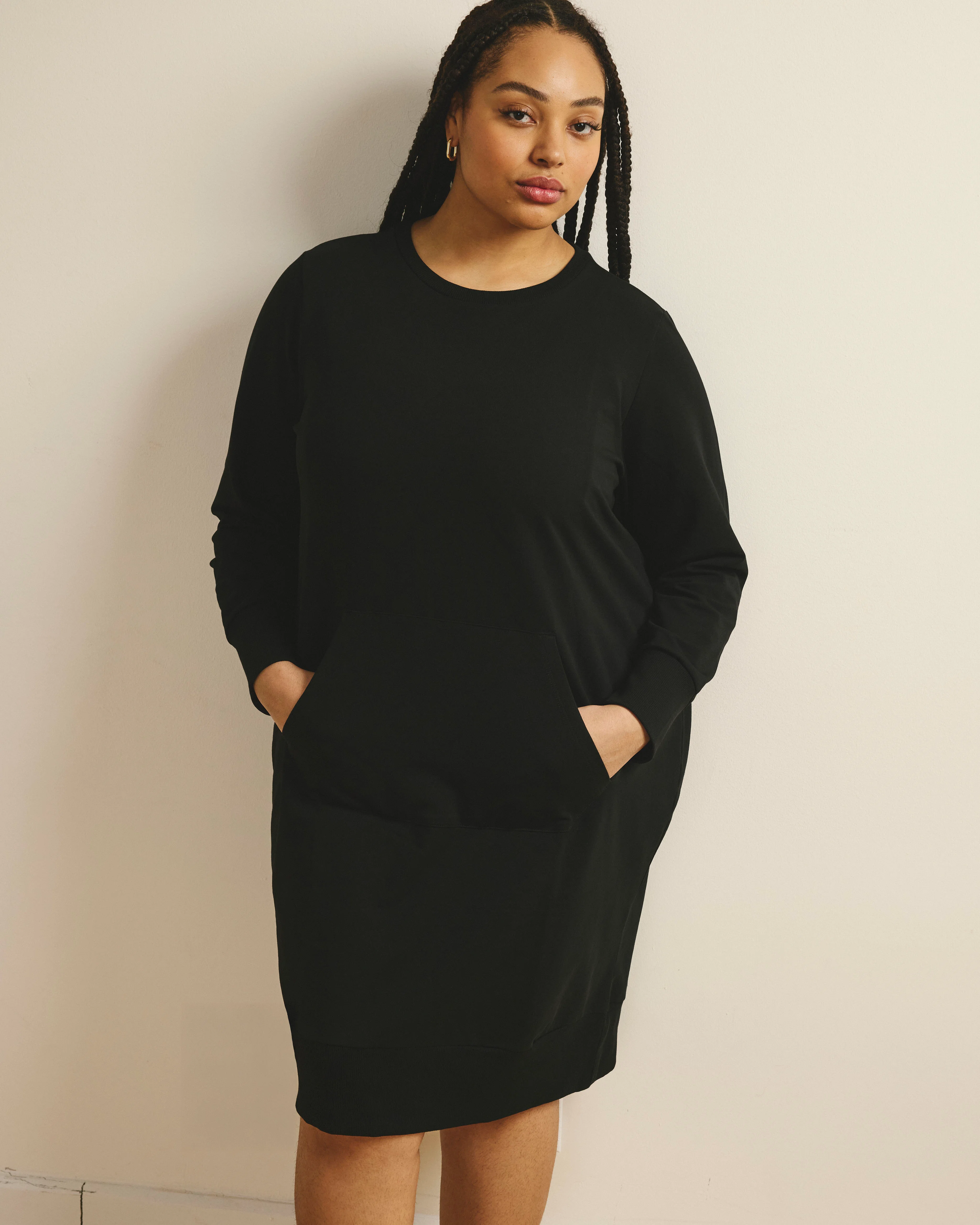 Bree Sweatshirt Dress - Black