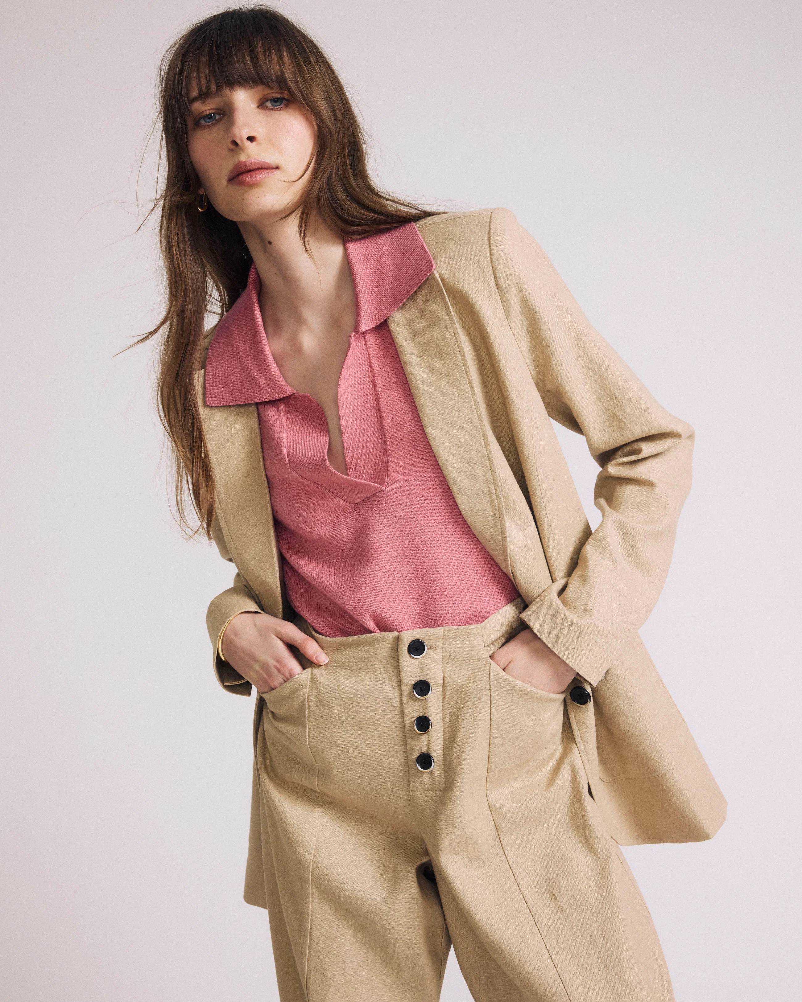 Coastal Linen Blazer - Danish Coffee - Image 5