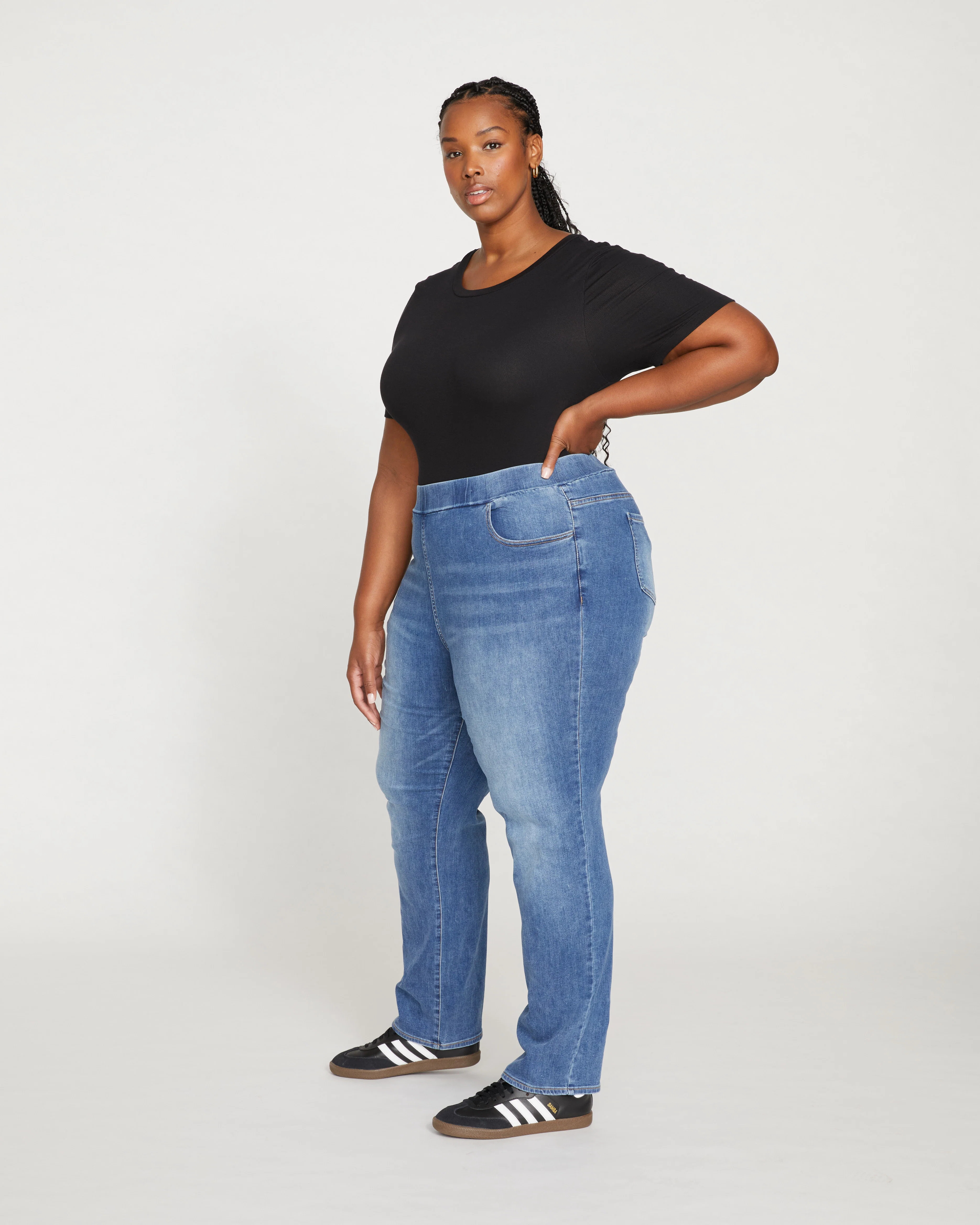 ComfortDenim Stovepipe Jeans 32 Inch - Western Blue Wash - Image 3
