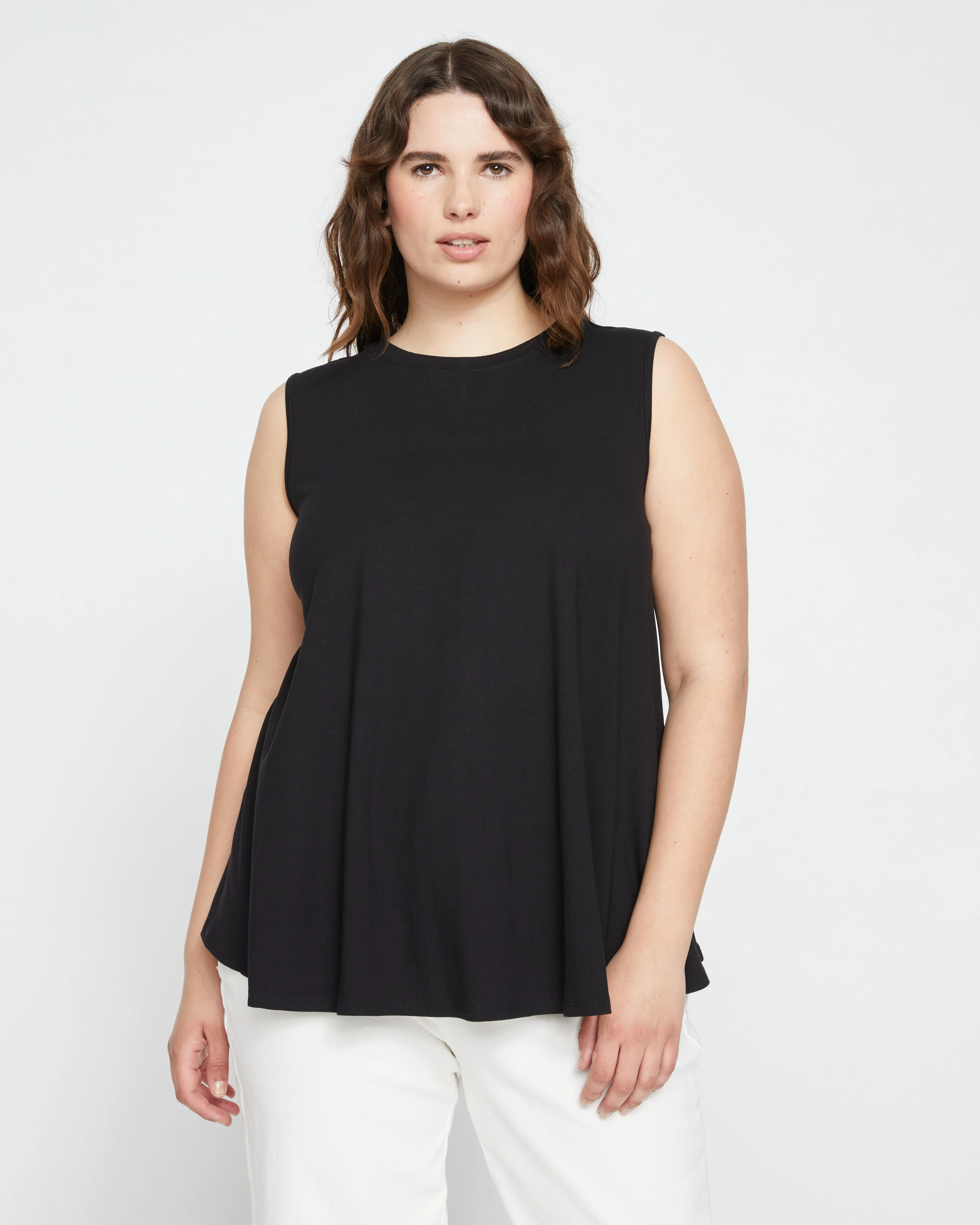 Heatwave Divine Jersey Flared Tank - Black