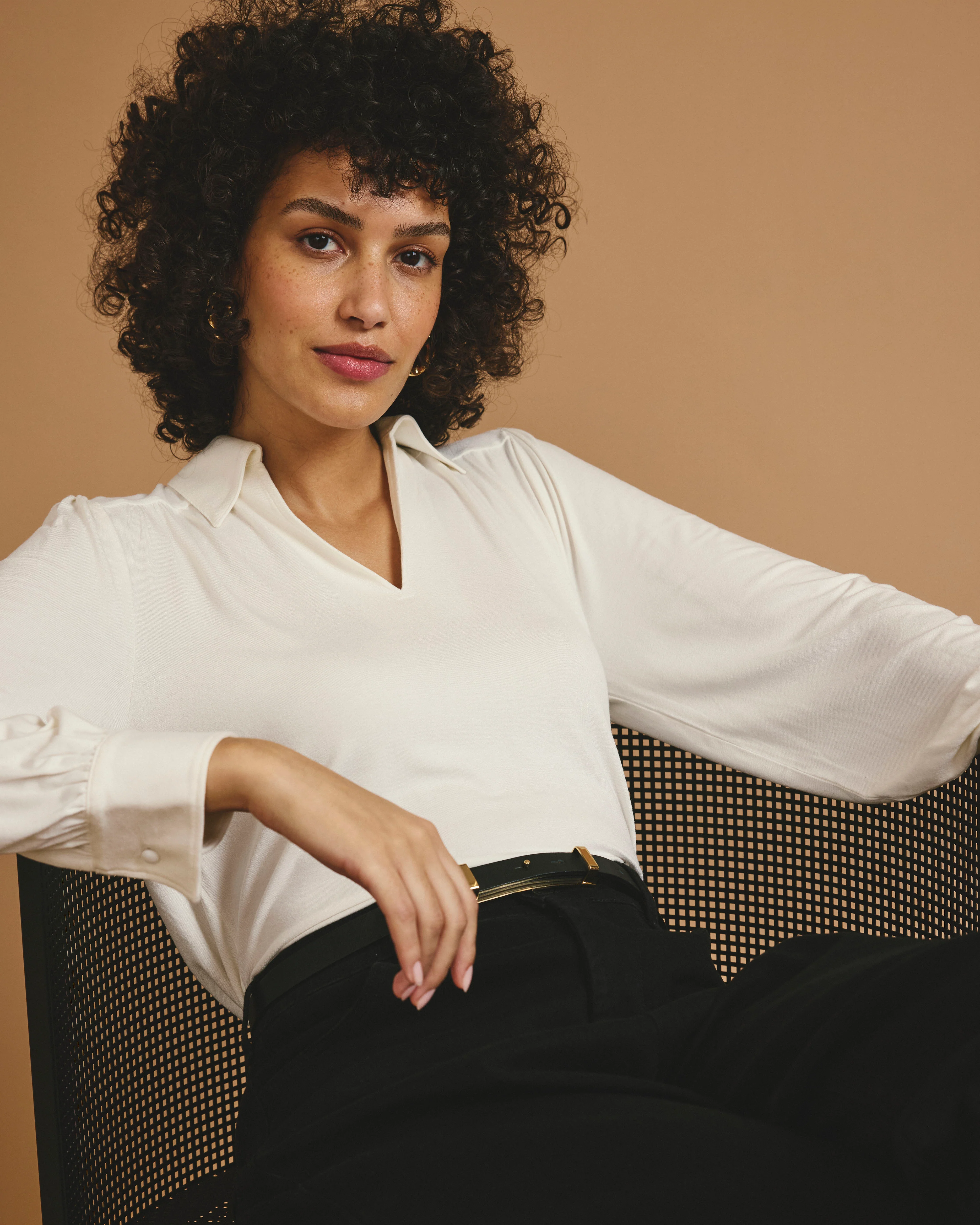 Moore Liquid Jersey Blouse - White