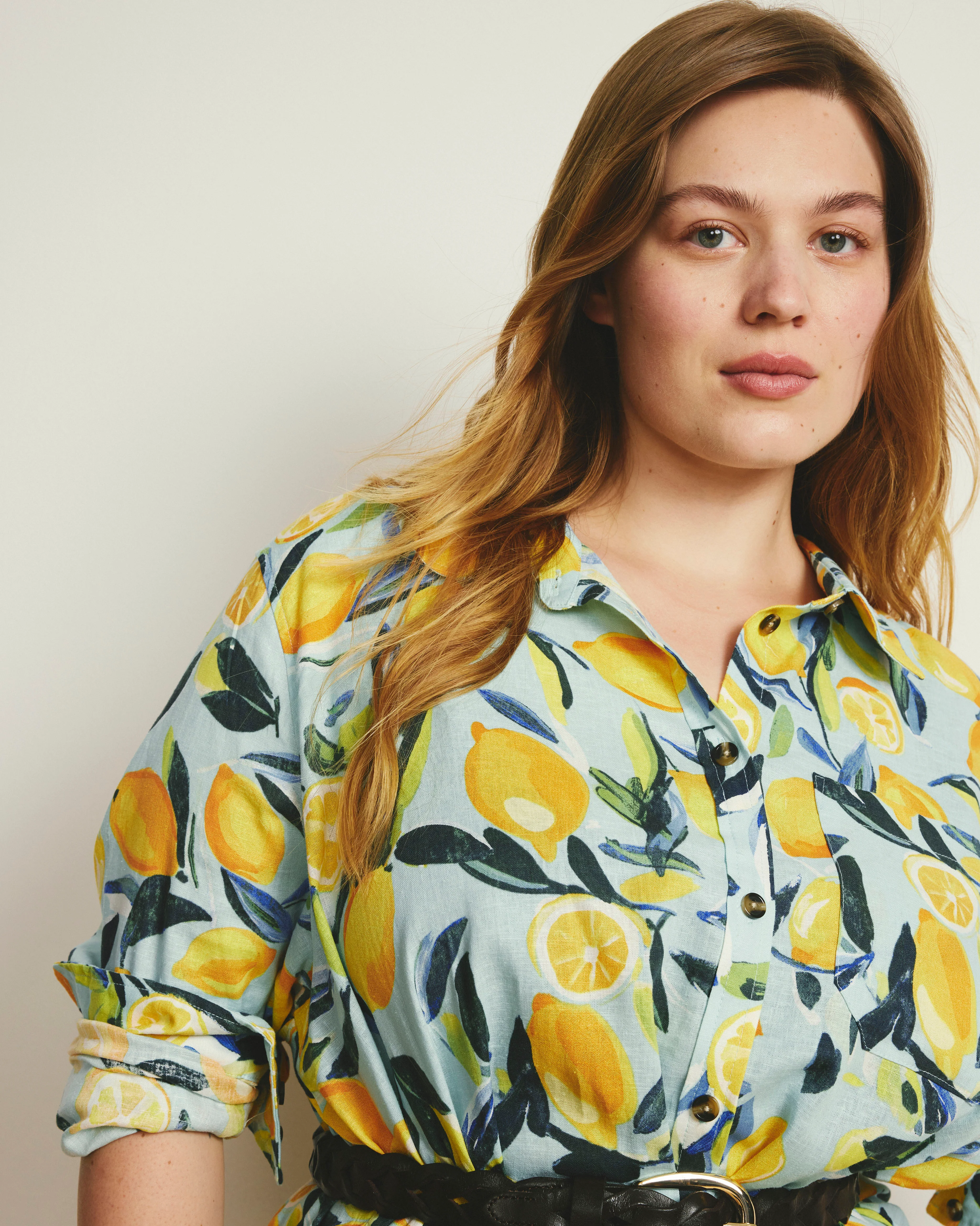Odeon Linen Shirtdress - Limoncello Print