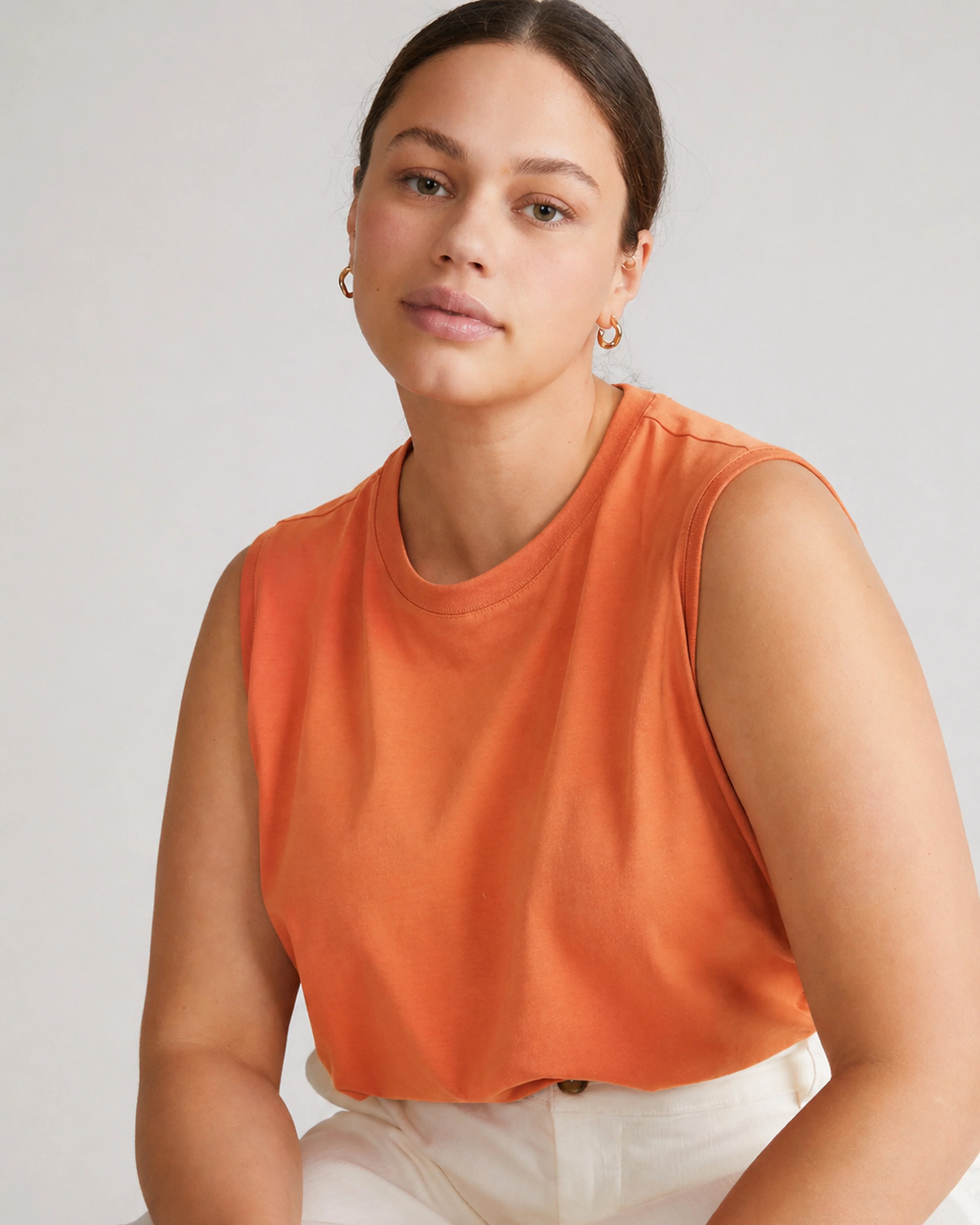 Patti Muscle Tank - Italian Orange