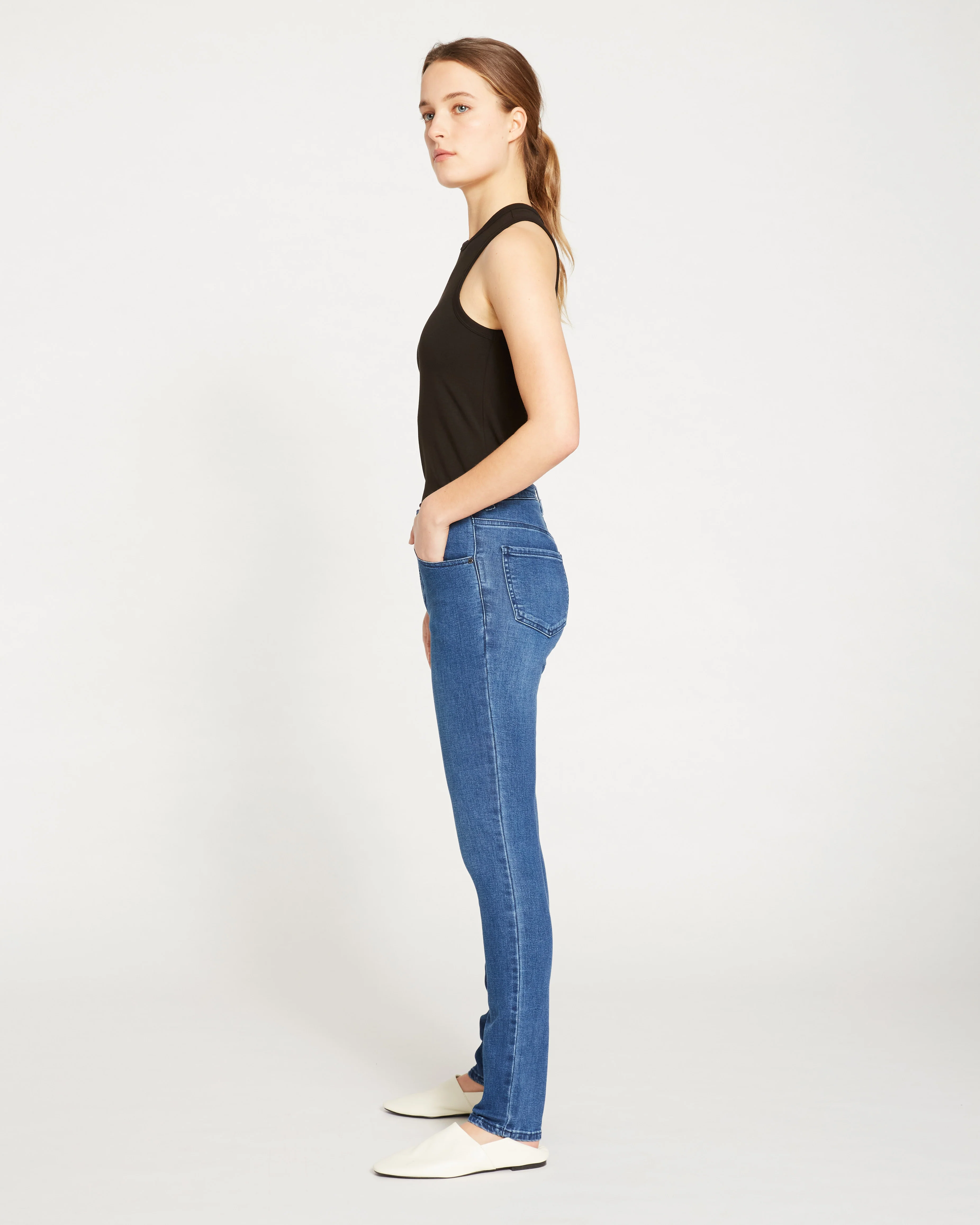 Seine High Rise Skinny Jeans 32 Inch - True Blue - Image 6