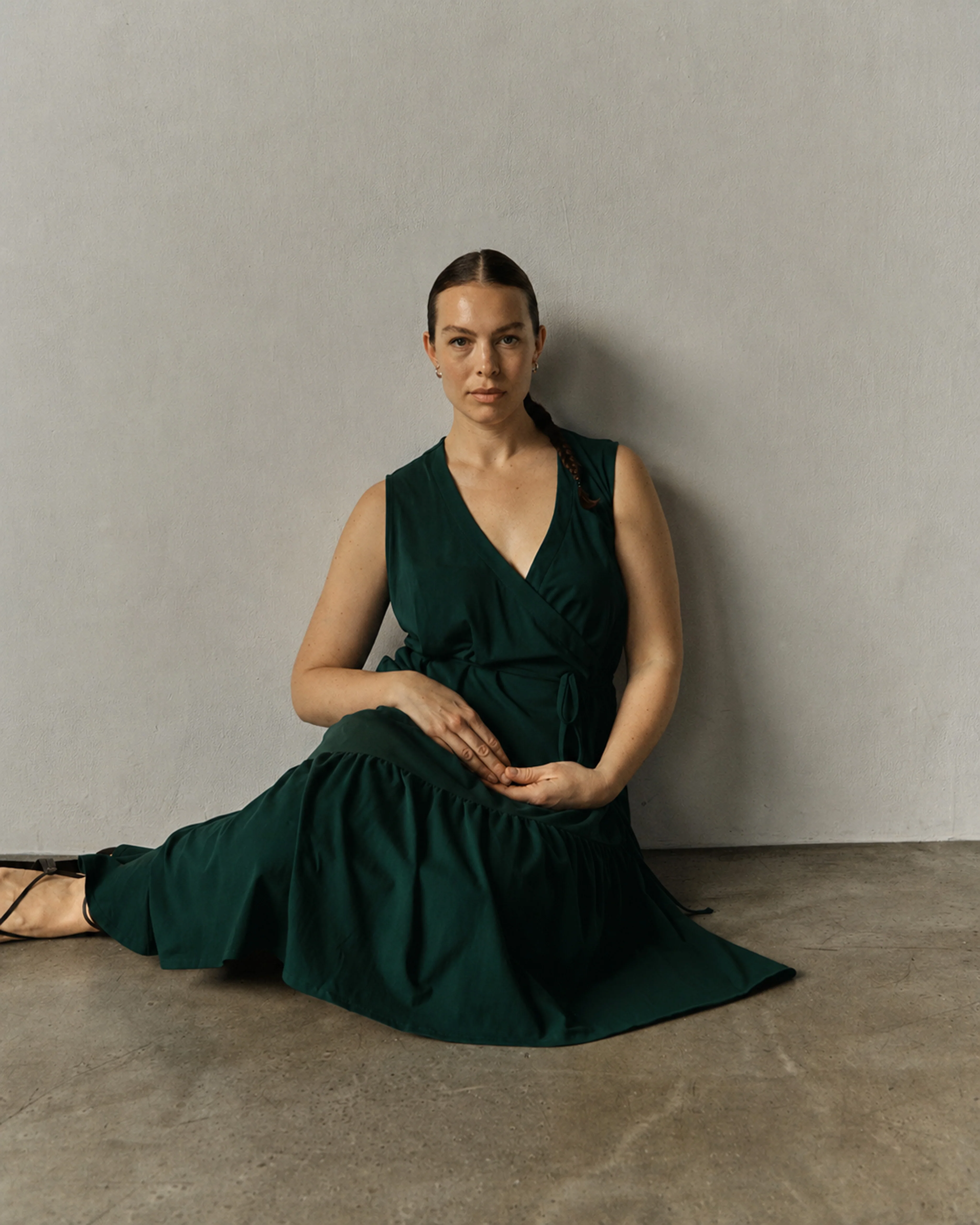 Tiered Twirl Wrap Dress - Conifer