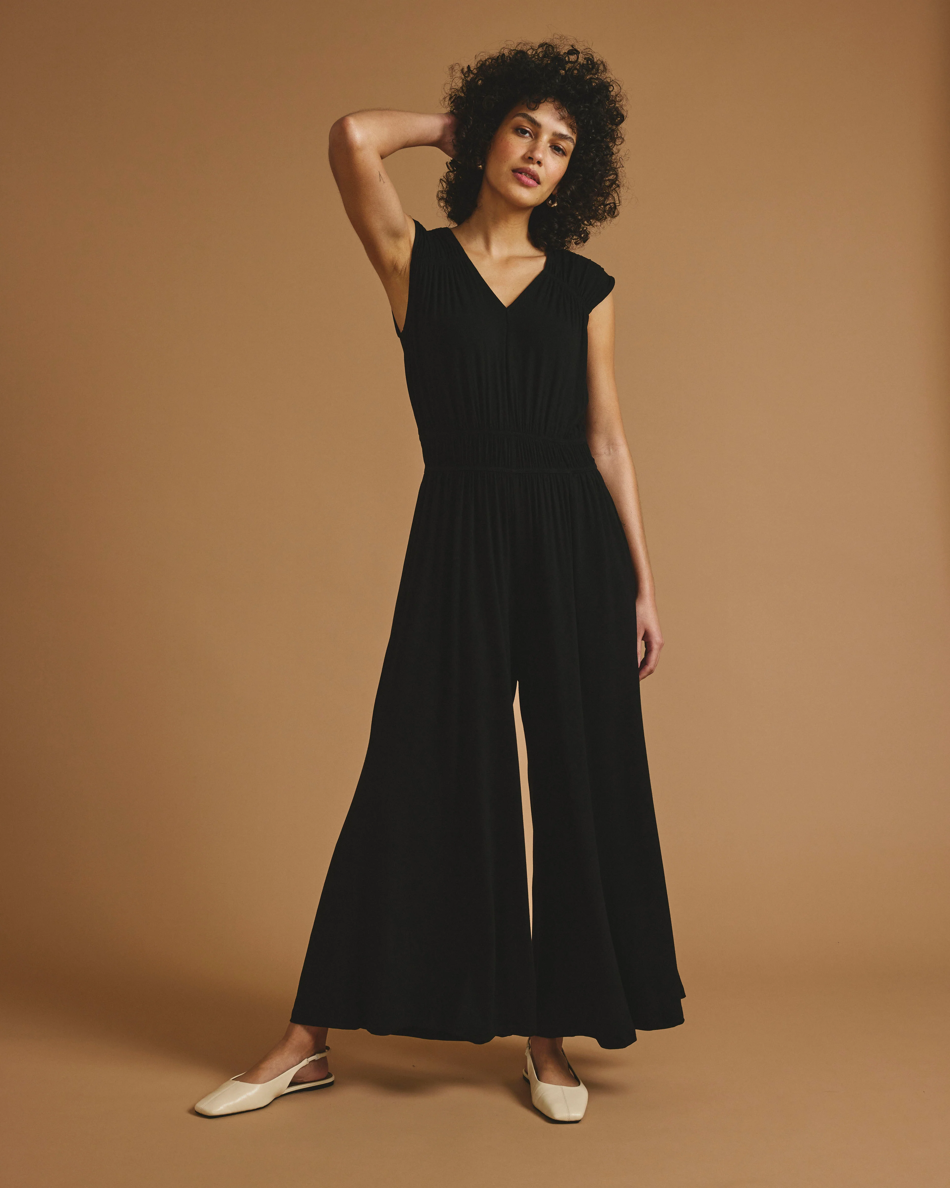 Zoey Liquid Jersey Jumpsuit - Black
